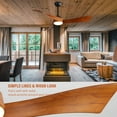 thumbnail image 5 of Sofucor 52"/60"/48" Noiseless Walnut Wood Ceiling Fan with Remote Control, Integrated Light Optional 52" Propeller Ceiling Fan with Light 52 Inches 52, 5 of 5