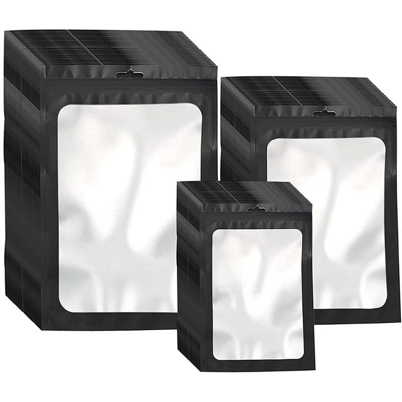 300 Pack 3 Sizes Resealable Mylar Bags Food Storage Smell Proof Bags