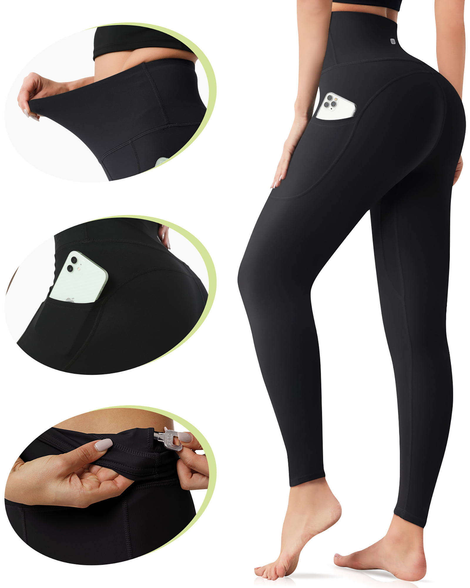 Yoga Pants for Women High Waist with Pockets Flex Leggings Tummy