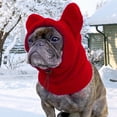 thumbnail image 2 of Dog Snood Winter Hood with Ear Protection, Fleece Neck Warmer for Dogs, (Red, Small), 2 of 4