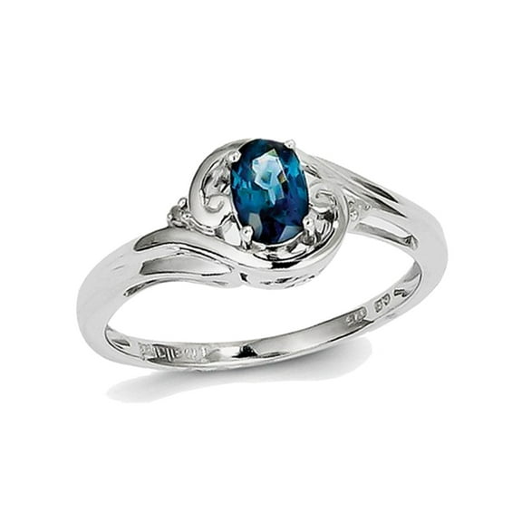 Gem & Harmony 2/5 Carat (Ctw) Natural Sapphire Ring in Sterling Silver for Women