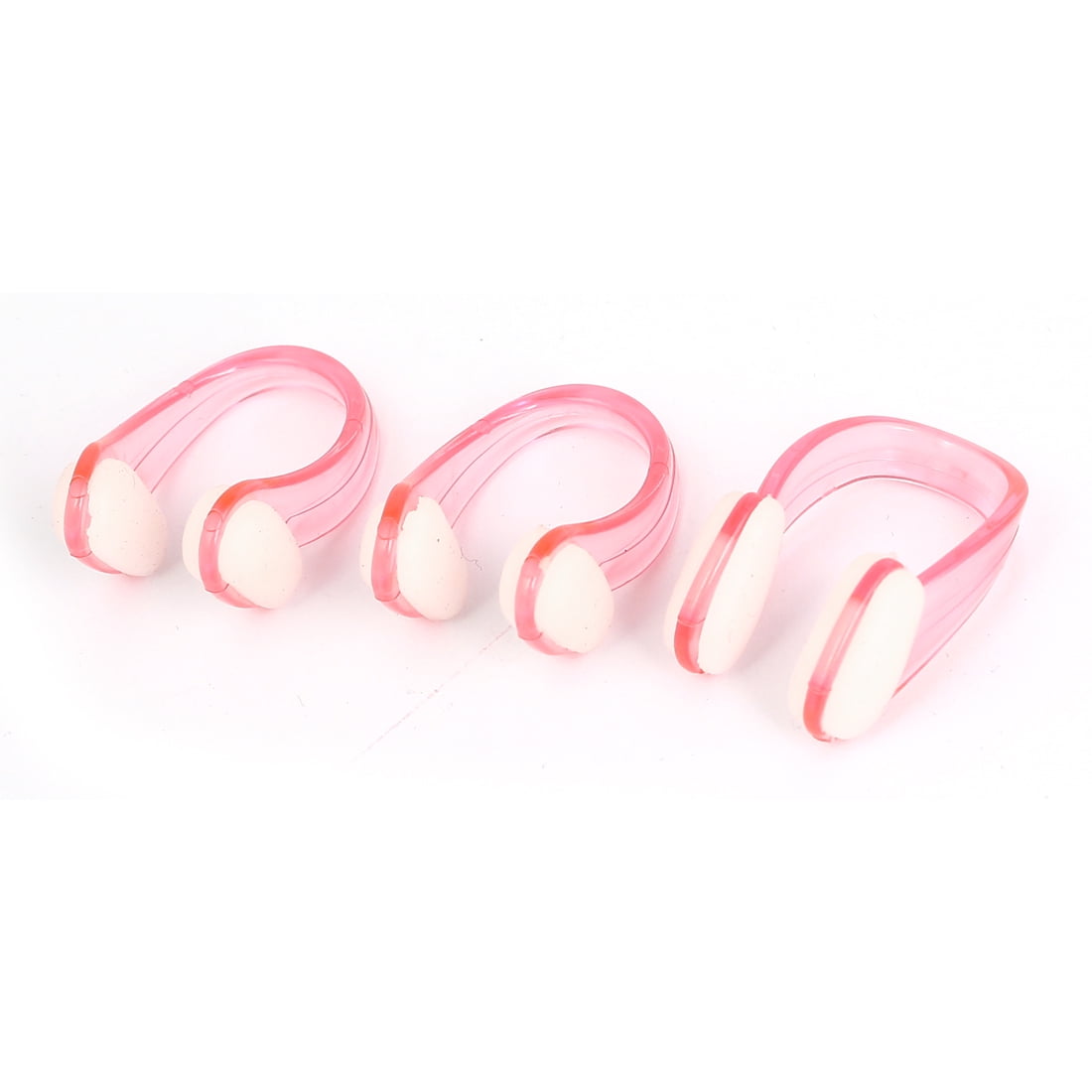 Unique Bargains Swimming Safeguard Plastic Pink Nose Clip Protector Swim Tool 3pcs