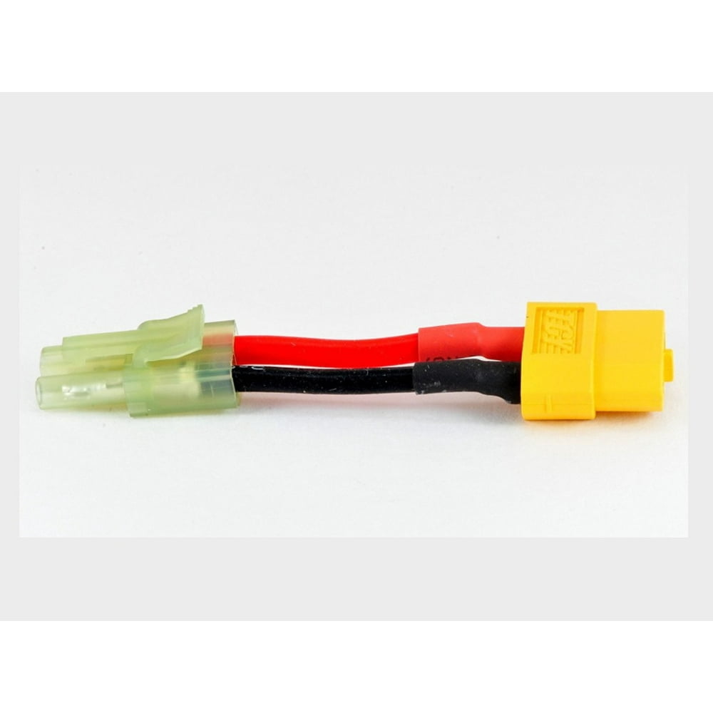 HobbyFlip Female XT60 to Male Mini Tamiya Connector Plug 16AWG (Mini Molex) Compatible with RC