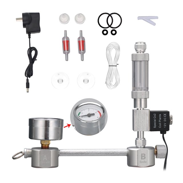 Aquarium CO2 Regulator System Kits with Solenoid Bubble Counter Check Valve Carbon Dioxide Reactor Generator for Plants Growth ,Easy Installation