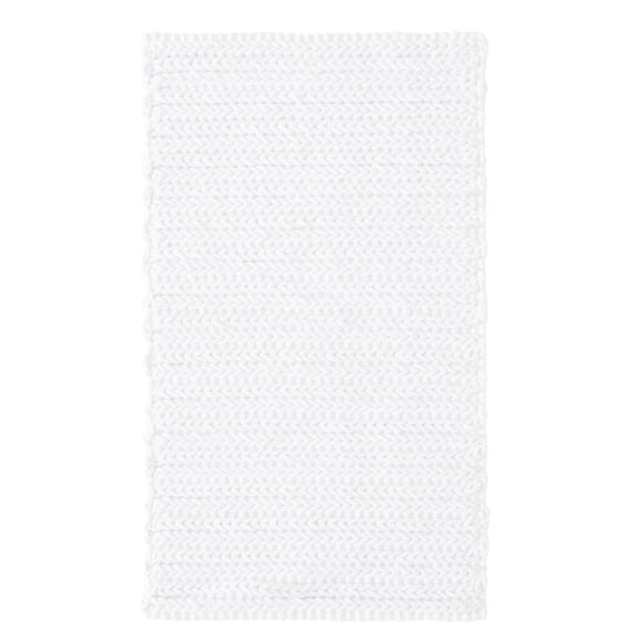 Madison Park White Bathroom Rug, Absorbent Quick Dry 100% Cotton Rug, Non-Slip Bath Rug for Bathroom, White, 24" x 40"