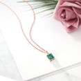 thumbnail image 4 of Gem Stone King 18K Rose Gold Plated Silver Green Malachite Pendant Necklace for Women | 3.53 Cttw | Gemstone Birthstone | Emerald Cut 9X7MM | With 18 inch Silver Chain, 4 of 4