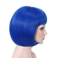 thumbnail image 2 of Onedor 10" Short Straight Hair Flapper Cosplay Costume Bob Wig (T2512 - Blue), 2 of 7