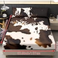 thumbnail image 4 of Xoenoiee Brown Cow Pattern 3-Piece Fitted Sheet Bedsheet with Breathable Pillowcases Deep Pocket Fitted Sheet Premium Soft Bedsheet for Bedroom Decor, King Size, 4 of 7