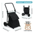 thumbnail image 2 of Roromall 2 in 1 Folding Shopping Cart, Grocery Cart with Seat, 2 Wheels Grocery Cart with 123L Capacity Waterproof Bag, Portable Trolley Dolly Utility Cart, Black, 132 LBS Load Capacity, 2 of 7