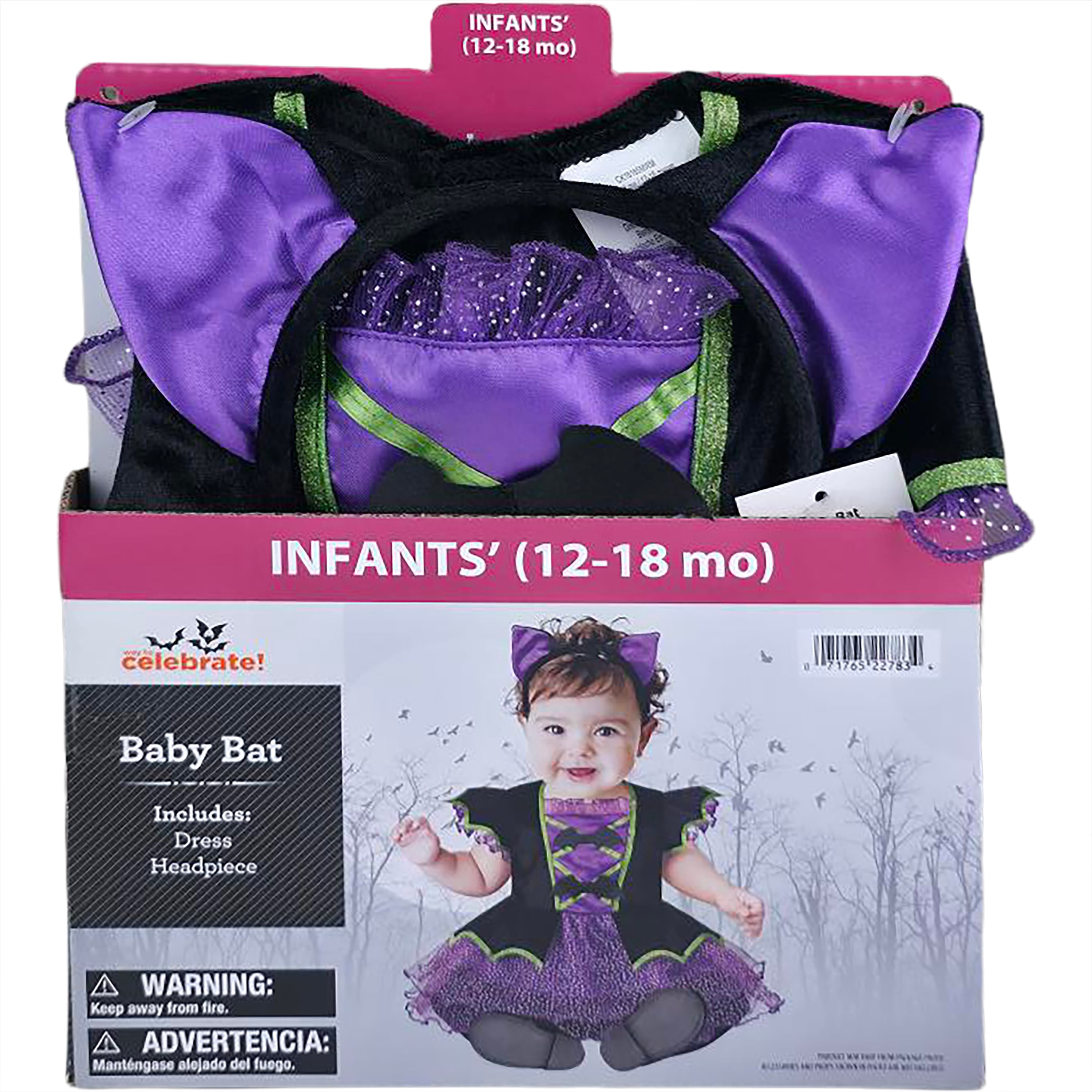 Baby Bat Halloween Costume for Infant, Size 12-18M, by Way to Celebrate