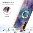 thumbnail image 4 of SaniMore for Samsung Galaxy A25 Case, Marble Pattern 3 in 1 Heavy Duty Shockproof Full Body Hard PC+IMD Bumper Drop Protective Women Girls Cover Rotating Ring Bracket Stand for Galaxy A25, Purple, 4 of 10