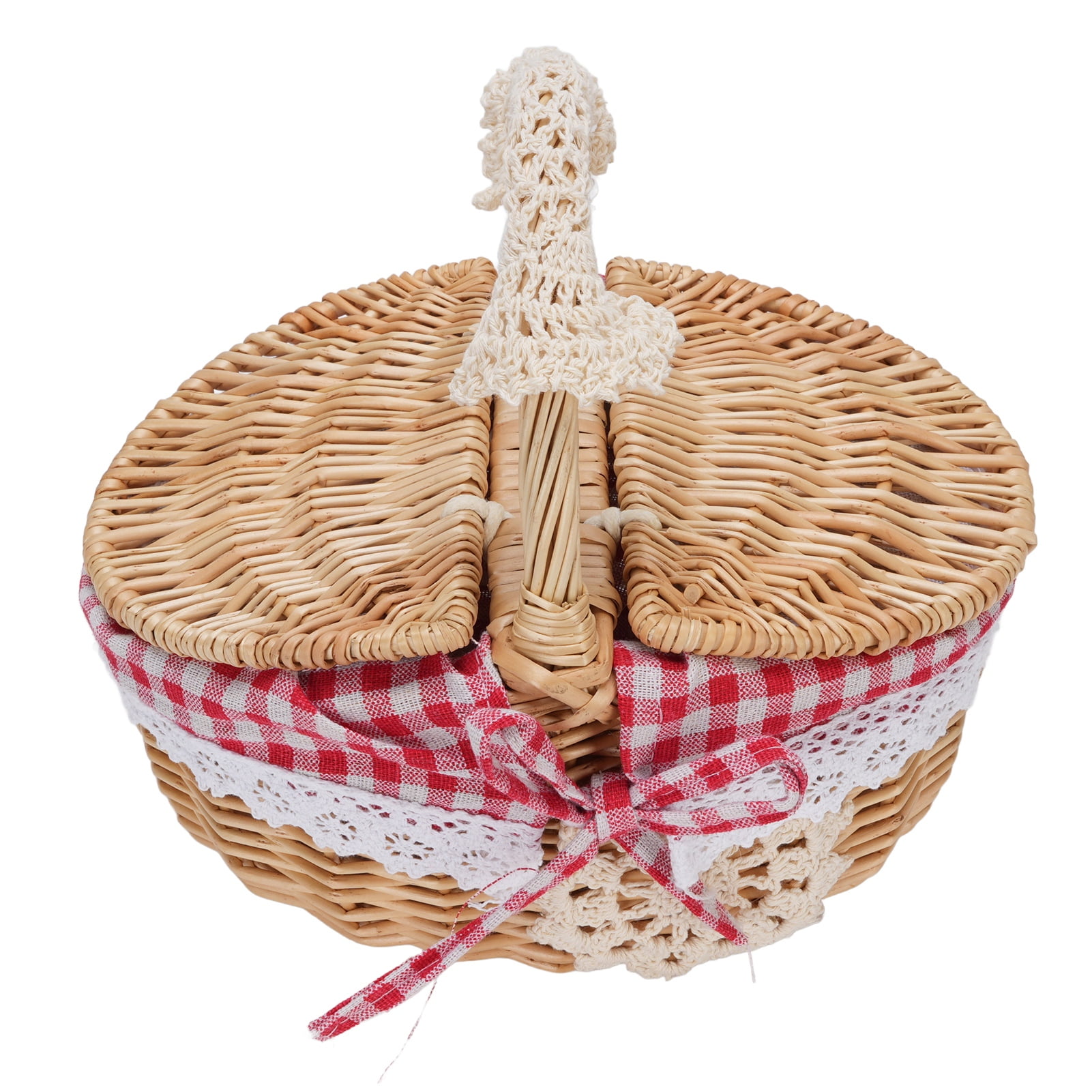 MEIEM Panier cadeau en osier - Panier de pique-nique ovale - Panier de pique -nique - Panier de