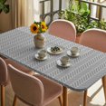 thumbnail image 3 of Grey Geometric Table Cloths for 6 Foot Rectangle Tables, Modern Pure Color Abstract Striped Patio Waterproof Elastic Fitted Tablecloths, Washable Rectangular Table Cover for Camping, 3 of 8