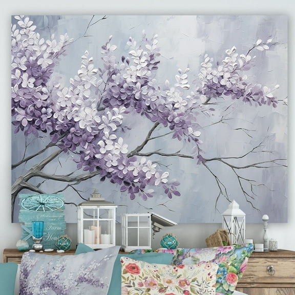 Designart "Dreamscape Of Beautiful Lilacs IV" Lilacs Canvas Wall Art