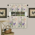 thumbnail image 6 of 3 Piece Curtains Tiers and Valances Set, Floral Print Butterfly Watercolor Flower Spring Summer Farm Rod Pocket Short Window Treatment Tiers Curtains Panel and Valance for Cafe Bathroom Kitchen, 6 of 6