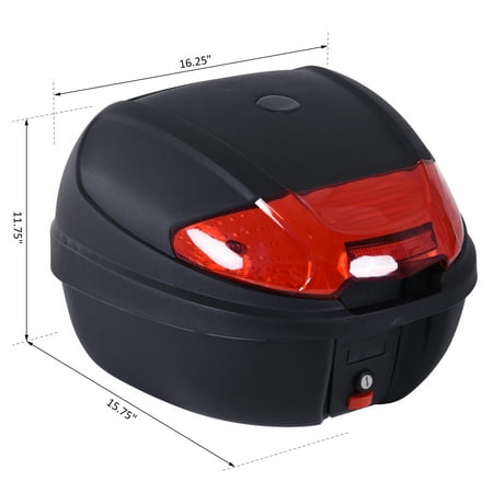 helmet motorcycle motorbike tail box 30l trunk luggage carrier case keys rack mount storage