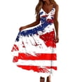 thumbnail image 5 of Rciityk 4th of July Maxi Dress for Women - Casual V Neck Patriotic USA Flags Print Sleeveless Spaghetti Strap Ankle Length Summer Vacation Dress, Size L, 5 of 8