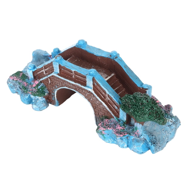 Puente de arco para pecera, simulación decorativa de resina, ornamento de puente de acuario para paisajismo