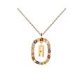 thumbnail image 4 of Cadena de clavícula de circonio de lujo con diseño de nicho de collar con letras doradas estilo ins europeo y americano español para mujer, 4 of 4