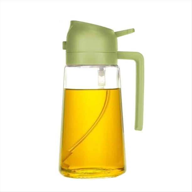 Botella Dispensadora Aceite 16 Onzas para Cocina, Dispensador Aceite Oliva y Pulverizador Aceite - Botella Aceite Oliva 470 Ml - Pulverizador Aceite Verde