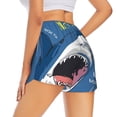 thumbnail image 2 of Uemuo Great White Shark Pattern Women's Athletic Shorts High Waisted Running Shorts with Liner Pockets Gym Elastic Workout Shorts-XX-Large, 2 of 9