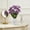 Purple, variant on Artificial Clematis Potted Bouquet, 17.3in Fake Daisy Flowers with White Vase for Home Decor