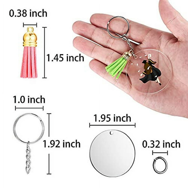 120Pcs Keychain Tassels Kit Leather Tassel Charms and Jump Rings