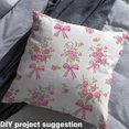 thumbnail image 2 of Homewish Girly Pink Bowknot Fabric by the Yard 2 Yards for Female, Romantic Rose Floral Sewing Fabric, Kawaii Princess Style Fabric for Sewing, Luxury Bedroom Decor, 2 of 6