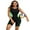 black&green, variant on Attraco One Piece Athletic Swimsuits for Women Boyleg Swimwear Racerback Bathing Suits