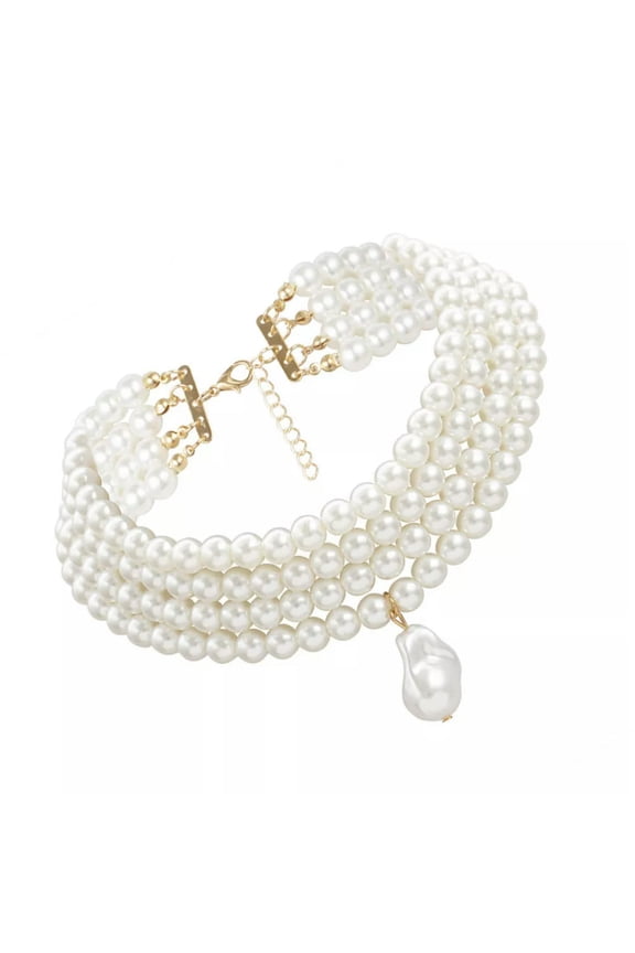 Round Pearl Necklace Neck Jewelry Necklace Little Pearl Man Bride