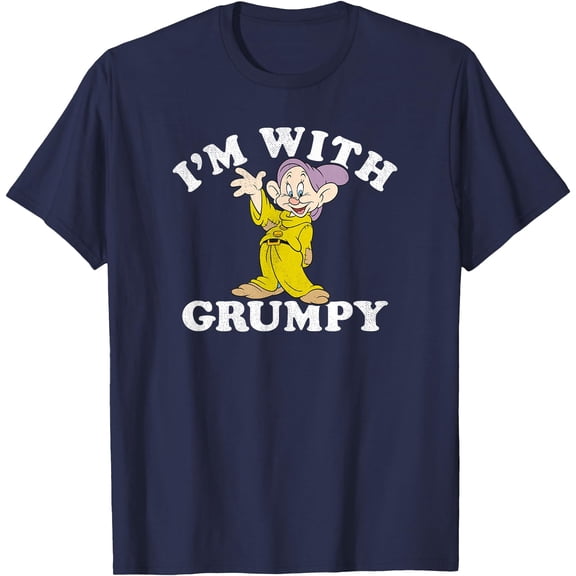 Snow White & The Seven Dwarfs Dopey I'm With Grumpy DTG Print Unisex T-Shirt