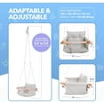 thumbnail image 4 of Baby Swing, Wooden Hanging Swing Seat Chair with Safety Belt, Durable Baby Swing Chair, Outdoor and Indoor Swing for Kids, Mounting Hardware Included, 4 of 7
