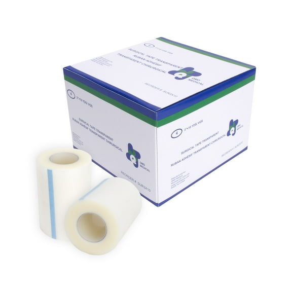 QMD medical transparent plastic tape, 3" x 10 yards, 4/box
