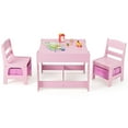 thumbnail image 1 of Costway Ensemble 3 en 1 Table d'Activités et Chaises en Bois avec Boîte de Rangement Rose, 1 of 10