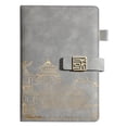 thumbnail image 1 of Cuaderno A Rayas, Diario A5, Cuero De Tapa Dura De 8,46"x 5,7", Suministros De Oficina para Regalos Empresariales para Hombres Y Mujeres,Gris,A5, 1 of 5