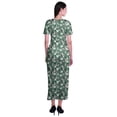 thumbnail image 3 of Moomaya Long Bodycon Maxi Dress For Womens Short&nbsp;Sleeve V neck Printed Jersey T-shirt Dress, 3 of 6