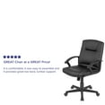 thumbnail image 6 of Emma + Oliver Mid-Back Black LeatherSoft-Padded Task Office Chair with Arms, BIFMA Certified, 6 of 16