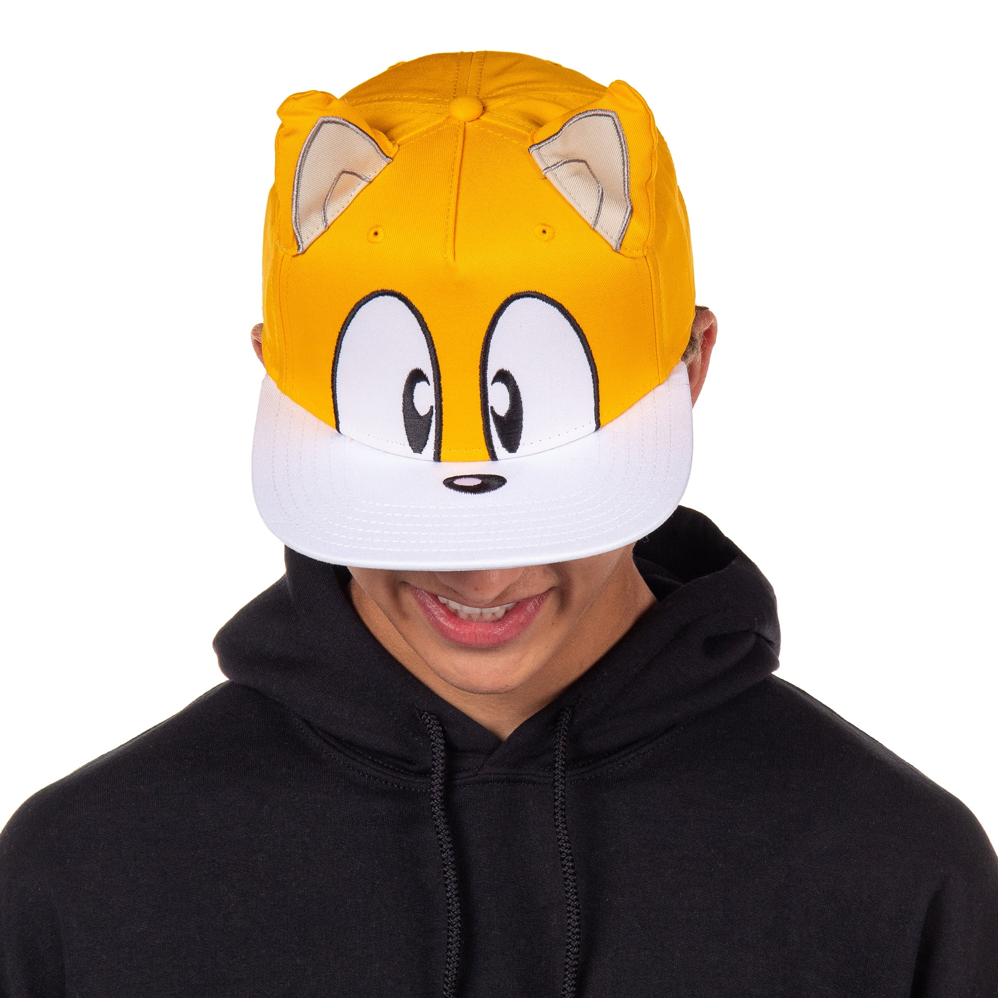 Sonic the Hedgehog Men's Hat Embroidered Character Face and 3D Ears Snapback Cap
