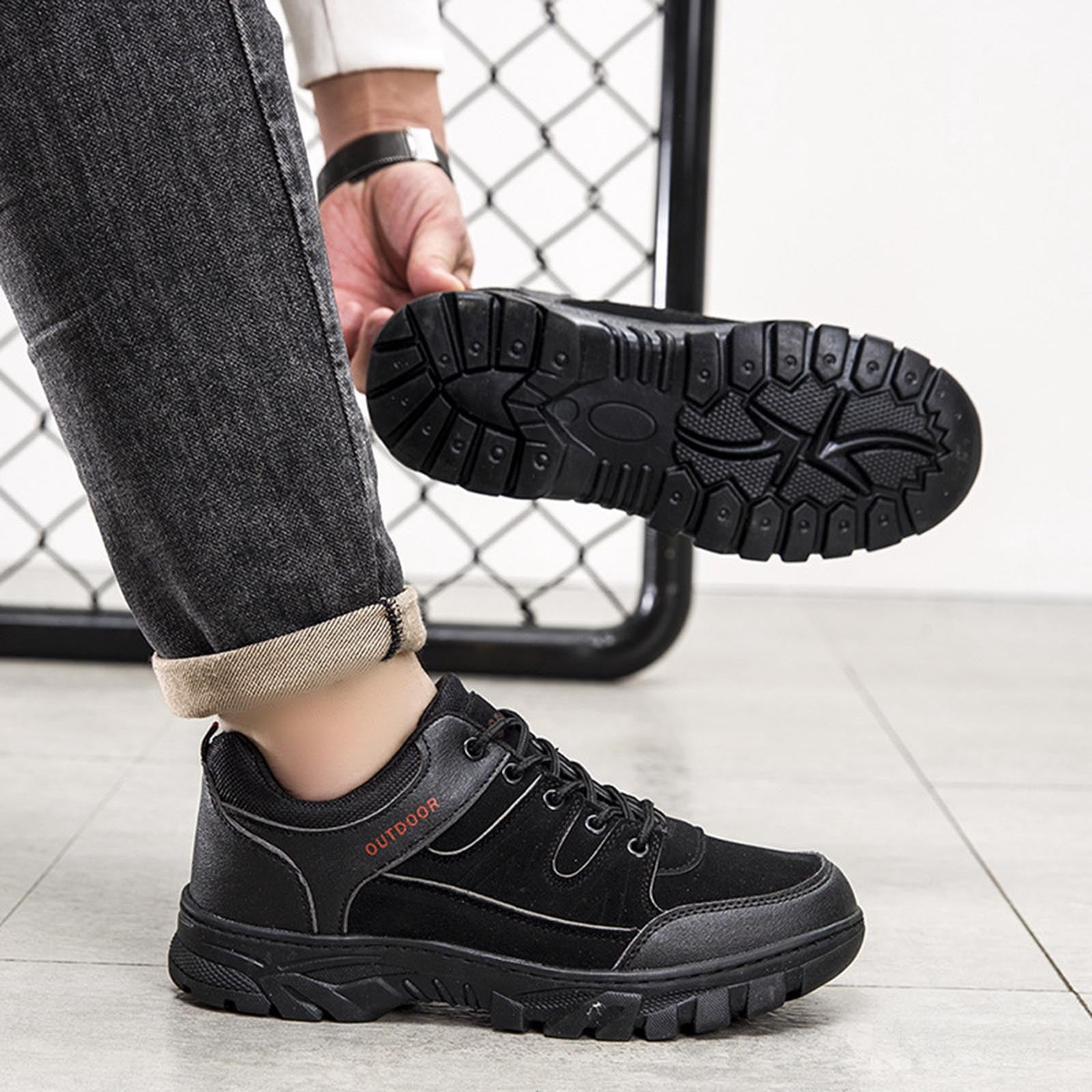 Mens Plus Size Hiking Shoes Spring Summer New Arrival Outdoor Round Toe Comfortable Non-Slip Casual Sneakers for Daily Walking