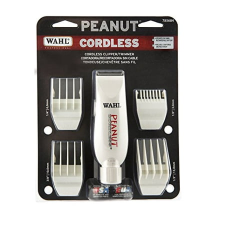 Wahl Professional Peanut Cordless Clipper/Trimmer #8663, White - Great On-the-Go Trimmer for Barbers and Stylists - Powerful Rotary