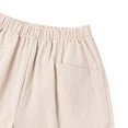 thumbnail image 4 of TRUBKH Summer Shorts for Women Linen Shorts for Women High Waisted Running Shorts Womens Athletic Shorts with Pockets and Drawstring Hiking Cargo Shorts Wide Leg Running Dolphin Shorts Khaki S-XL, 4 of 4
