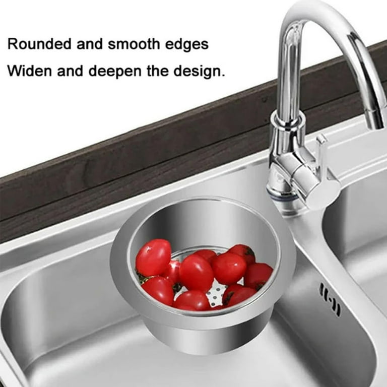 Kitchen Sink Strainer Js Swan Stainless Steel Drain Basket For Kitchen Sink - 2025 Upgraded Model (2 Pack) Stainless Steel Swan Drain Basket