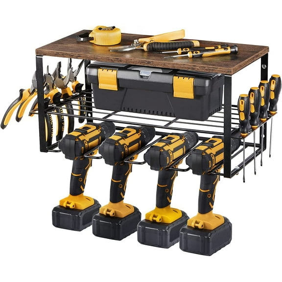 Wall Mounted Power Tool Organizer, Garage Drill Holder Storage Rack