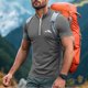 thumbnail image 4 of Blusa y camisa de manga corta con cuello alto para hombre, de verano, de color liso, ajustada, deportiva, con cremallera, de manga corta, con cuello alto., 4 of 5