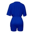 thumbnail image 5 of Women's V Neck Half Sleeve Jumpsuit High Waist Party Club Outfit Sexy One Piece Romper Baggy Summer Jumpsuits Going Out Overalls Bodysuit, 5 of 5