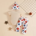 thumbnail image 4 of CAUYDY Newborn Boys Outfits Sets 0-18 Months Baby Clothes Sets Romper Top Elastic Pants with Hats 3PCS Fall Layette Set Fall (Sizes 6-12 Months,Beige), 4 of 9