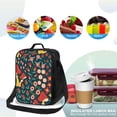 thumbnail image 4 of Logiee Berries and Flowers Print Insulated Lunch Bag for Women/Men, Reusable Lunch Box for Office Work School Picnic Beach,Leakproof Freezable Cooler Bag with Shoulder Strap, 4 of 7