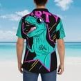 thumbnail image 6 of Haiem Rex Dinosaur With Sunglasses Printed Hawaiian Shirt for Men - Men’s Casual Beach Summer Shirts - Stretch Fabric with Modern Fit-Large, 6 of 9
