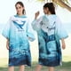 thumbnail image 2 of Albornoz de playa con capucha, toalla de baño, poncho, cremallera de felpa de doble cara, albornoz para cambiarse de surf, 2 of 4