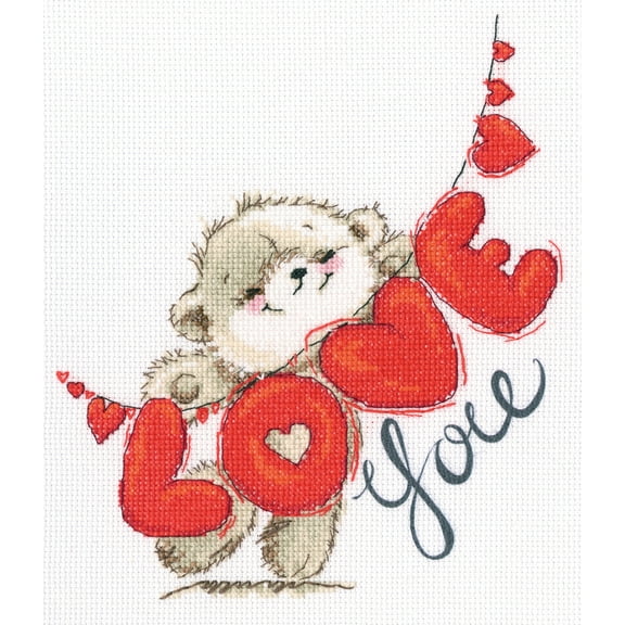 RTO Stamped Cross Stitch Kit 9.5"X10.75"-I Love You